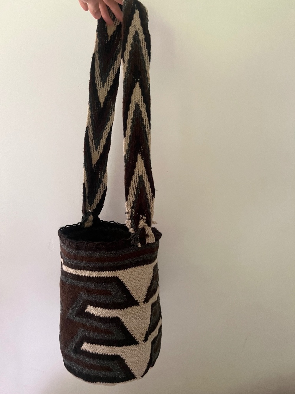 Woven Crochet Handmade Wool Bucket Bag